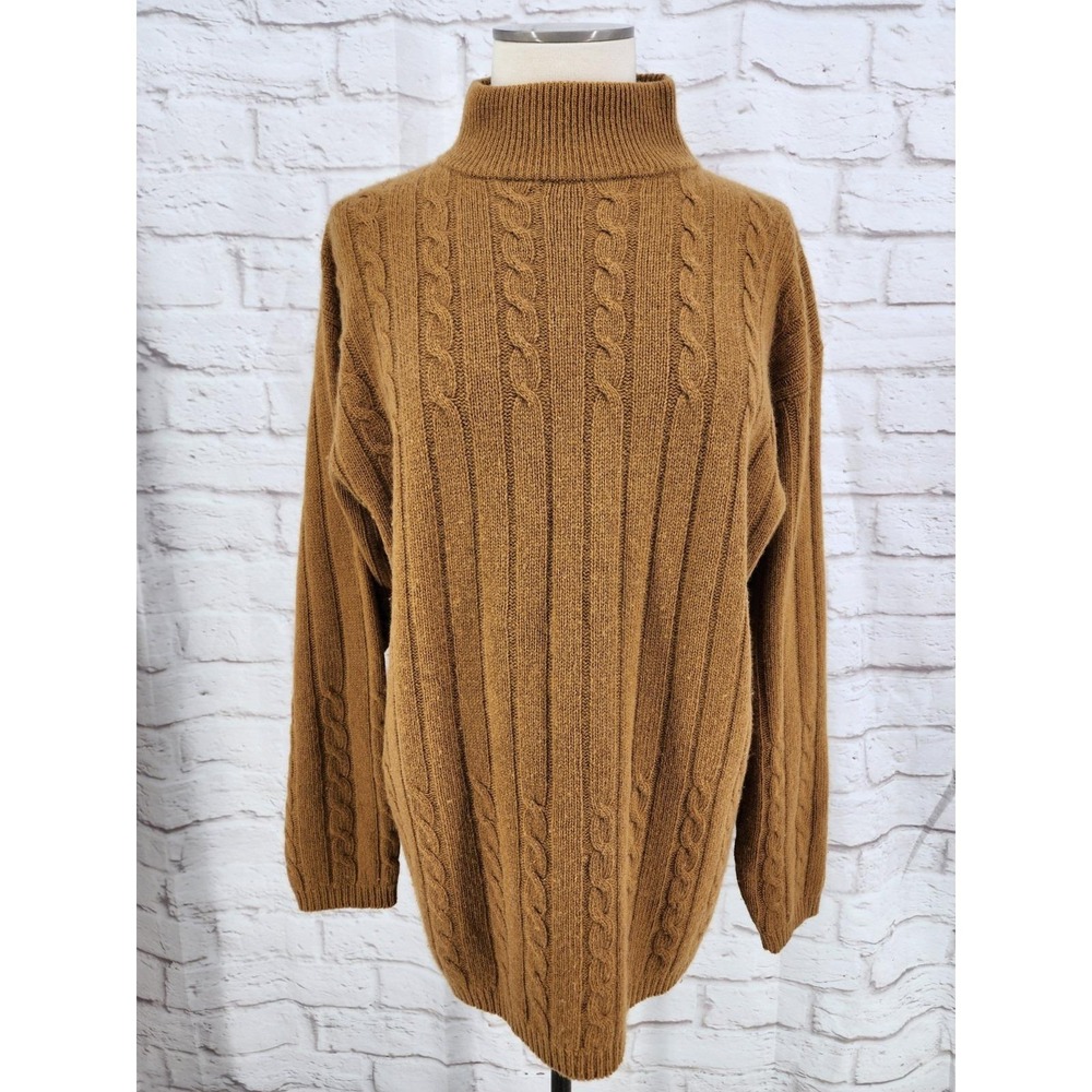 Vintage The Limited‎ Angora Wool Knit Sweater Turtleneck Autumnal Pumpkin Large